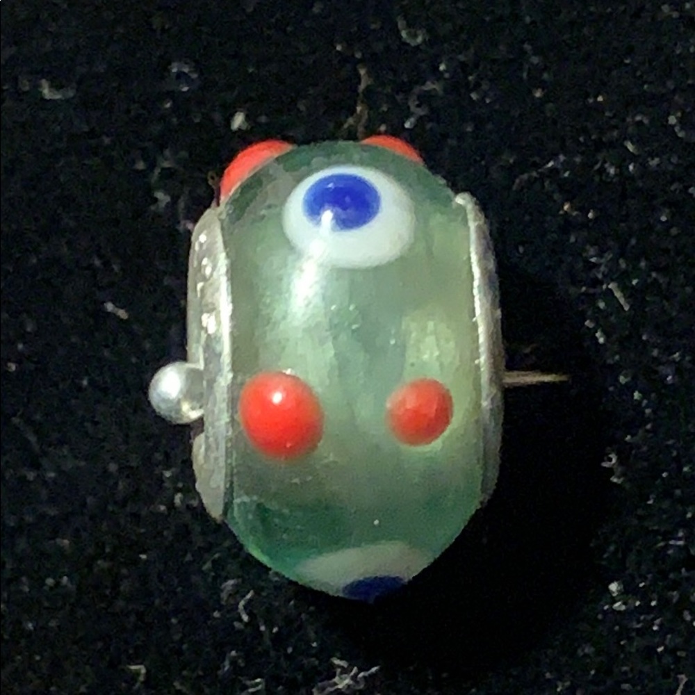 Sterling Silver Murano Glass Bead Vintage View 5